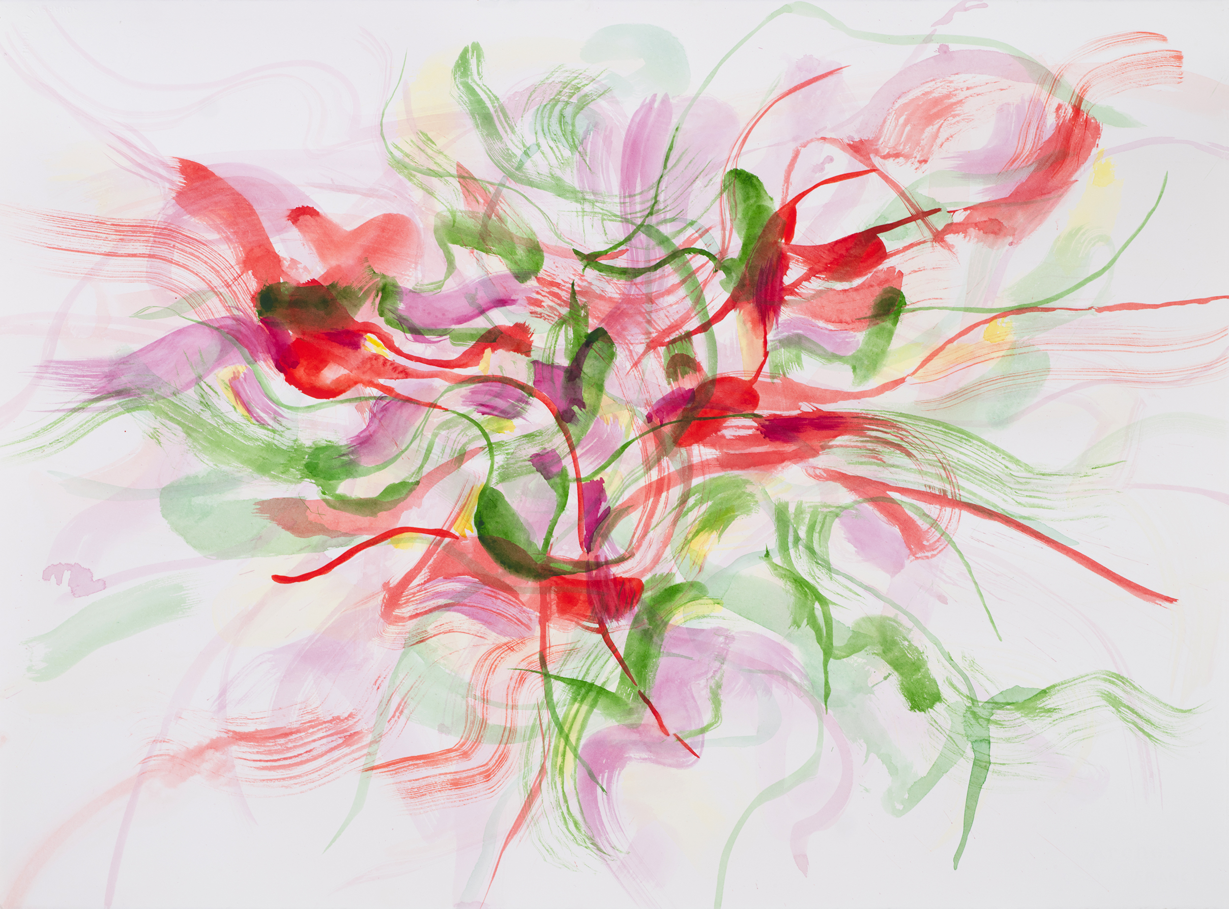 Watercolor on paper, painting by artist Sanda Iliescu, Summer Songs series