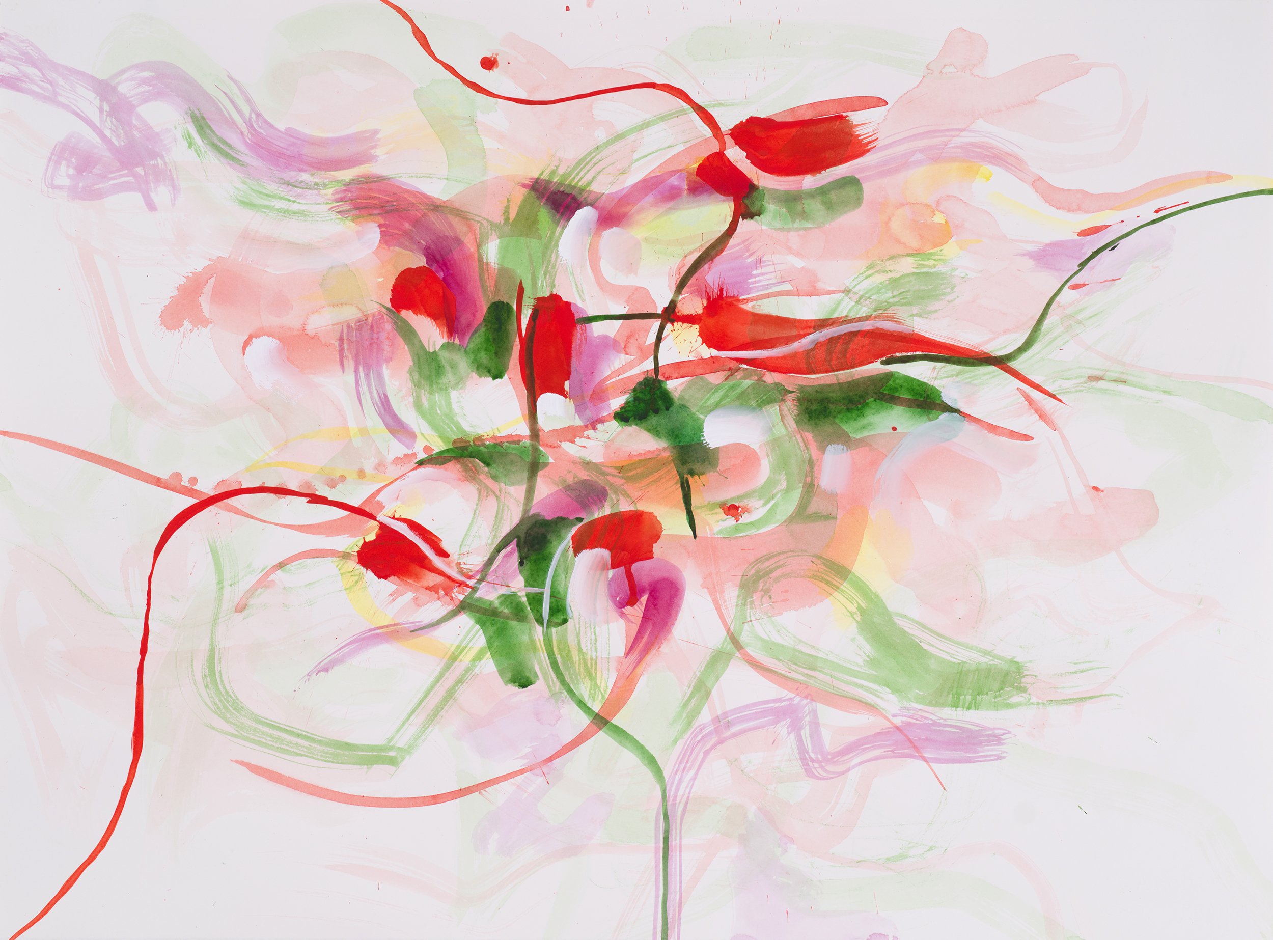 Watercolor on paper, painting by artist Sanda Iliescu, Summer Songs series