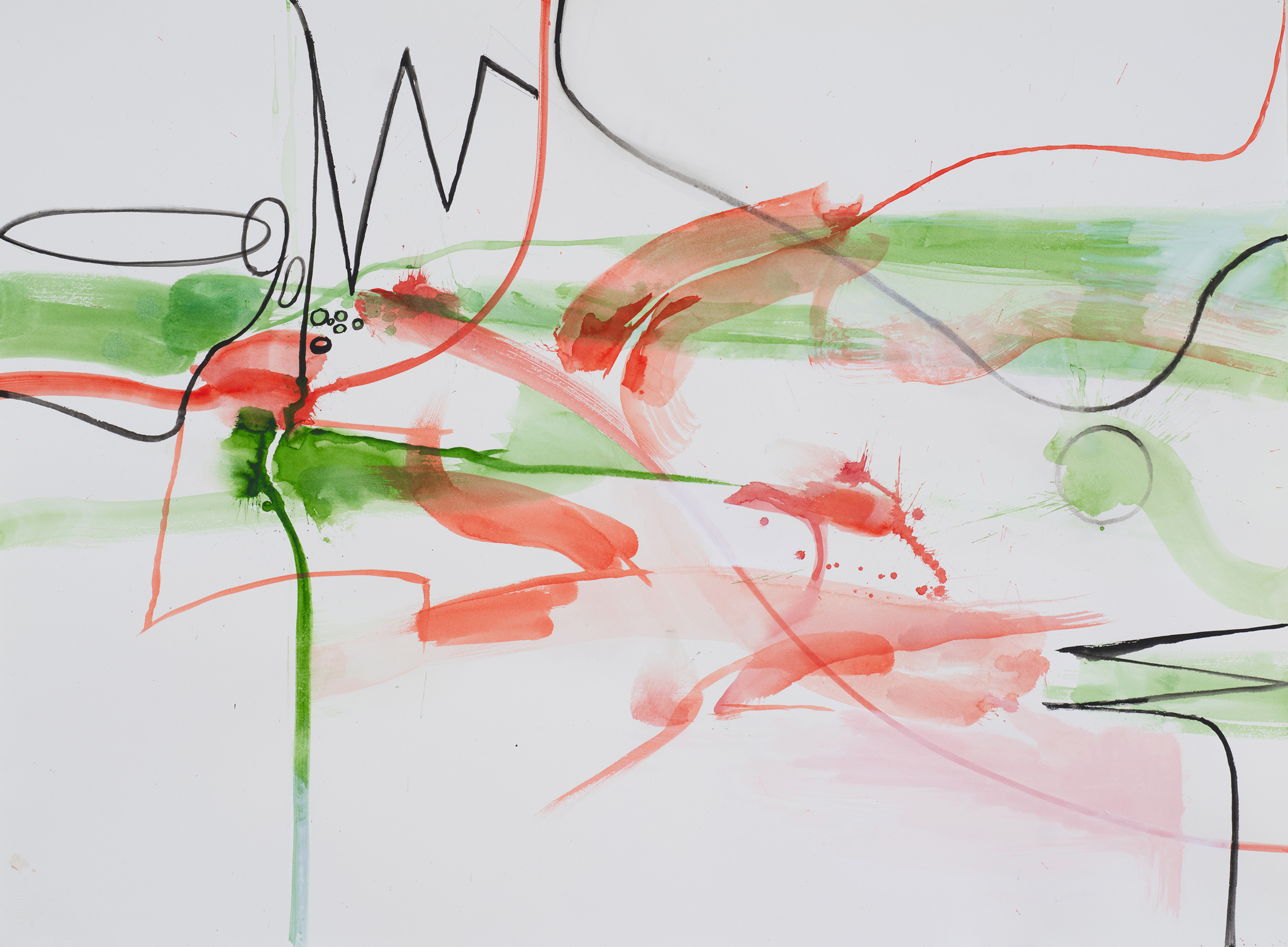 Watercolor on paper, painting by artist Sanda Iliescu, Summer Songs series