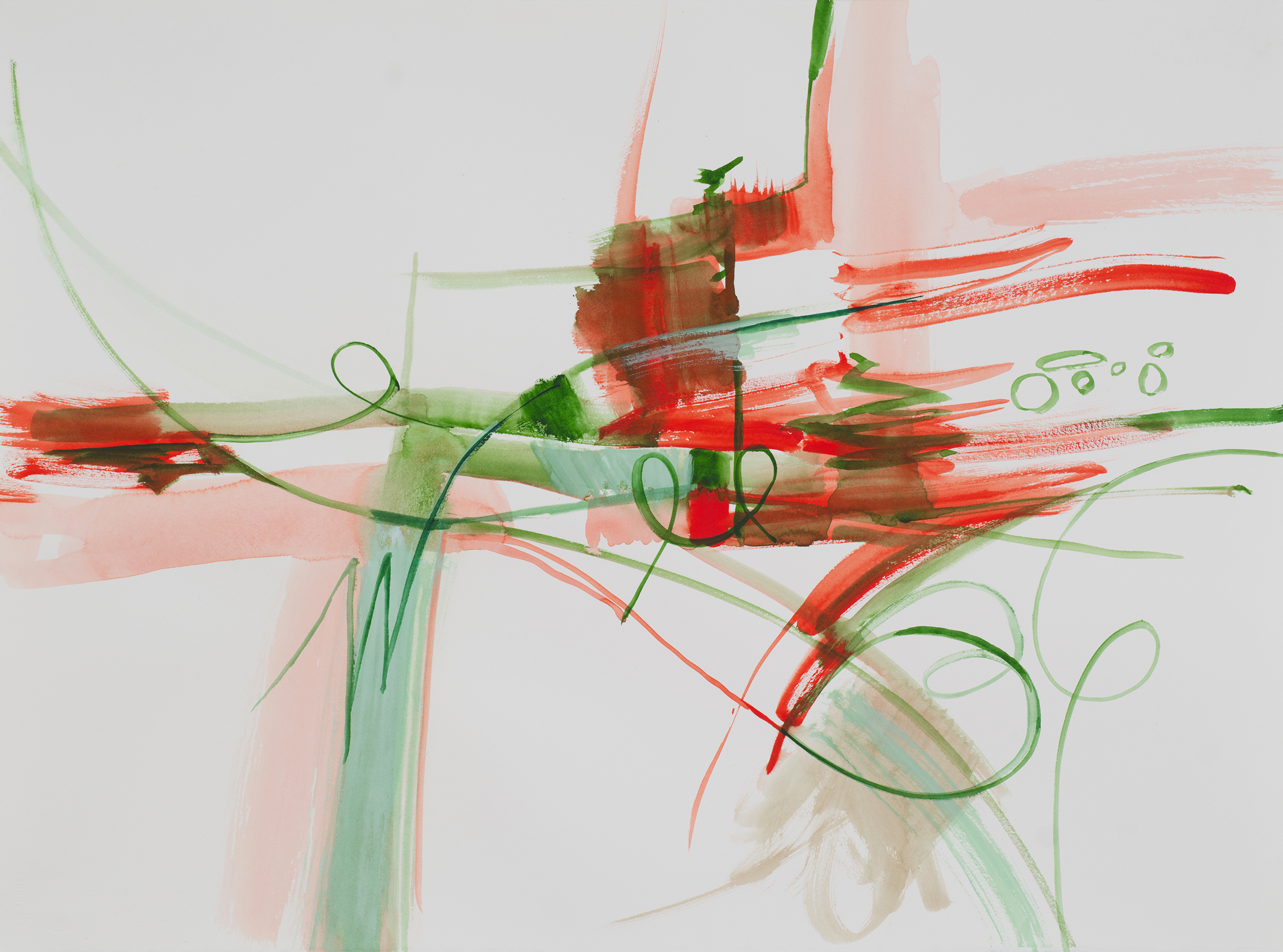 Watercolor on paper, painting by artist Sanda Iliescu, Summer Songs series