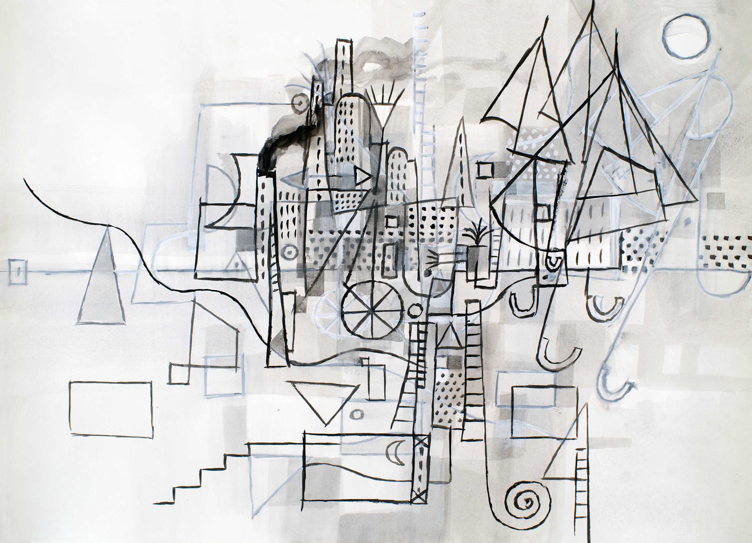 City in the Sky series by contemporary artist Sanda Iliescu.
