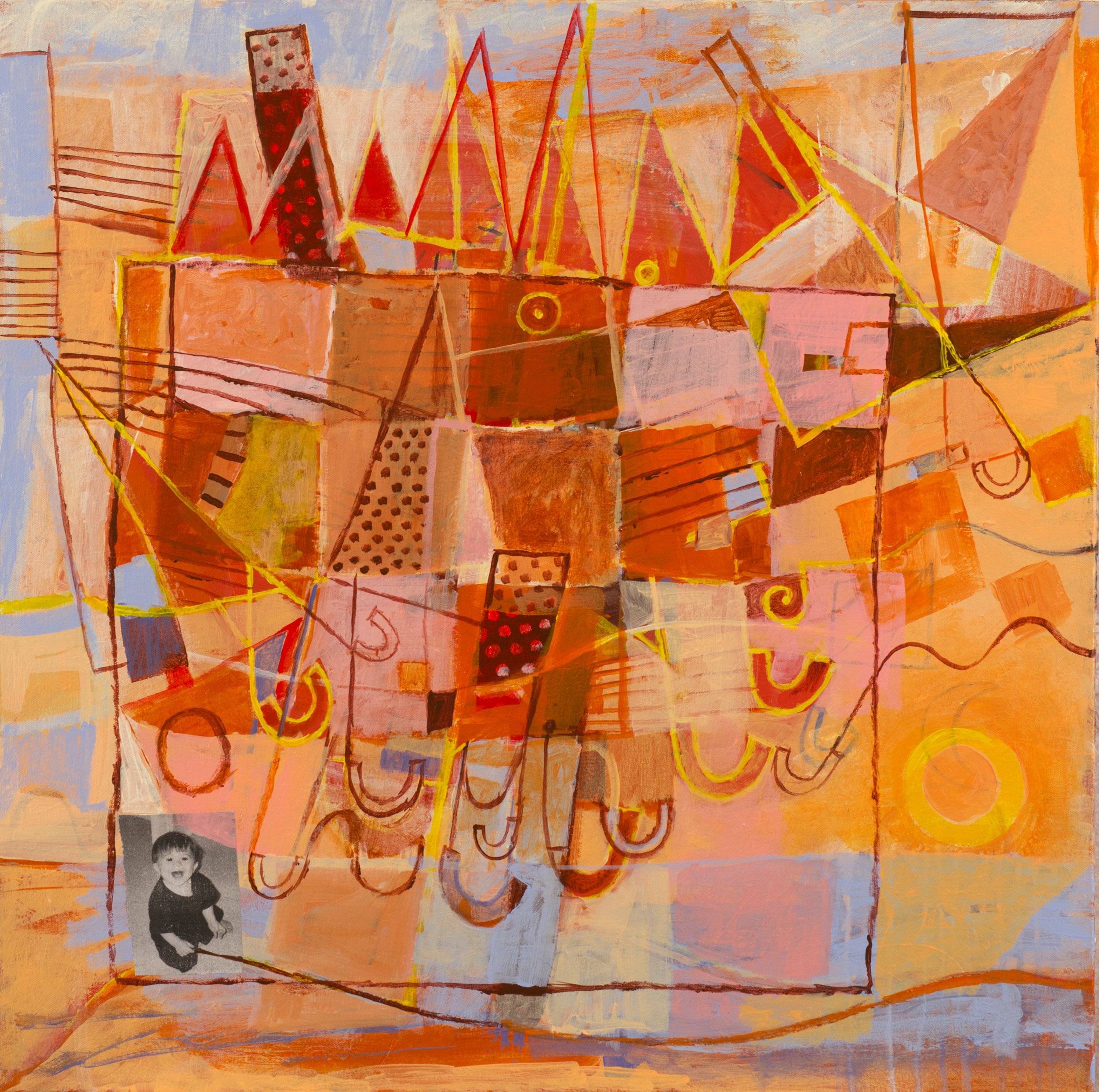 painting by contemporary artist Sanda Iliescu, City of the Heart series.