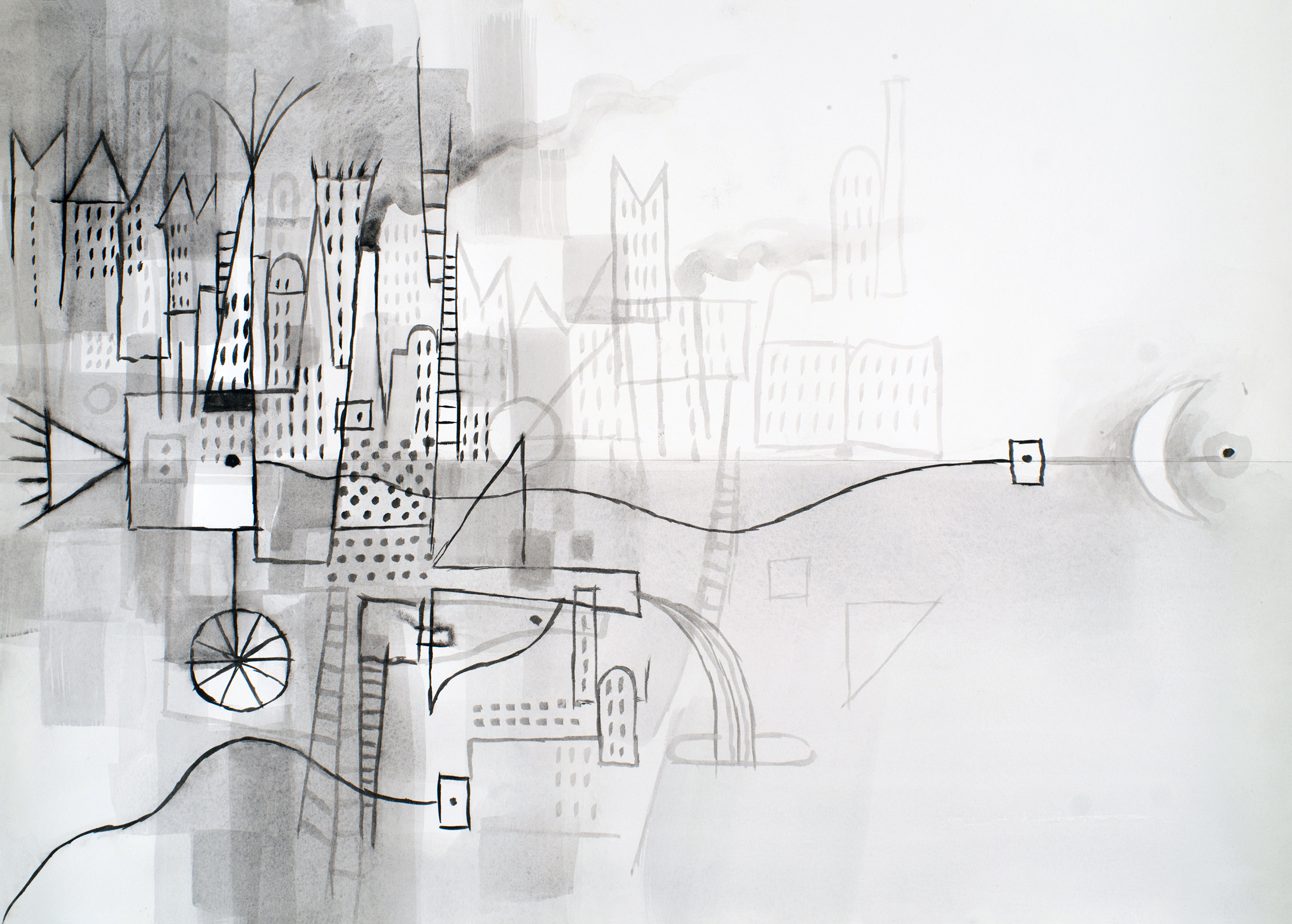 City in the Sky series by contemporary artist Sanda Iliescu.